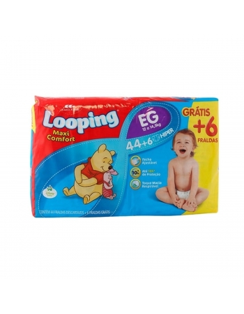 Fralda Looping Pooh Hiper Extra G Com 50 Unidades