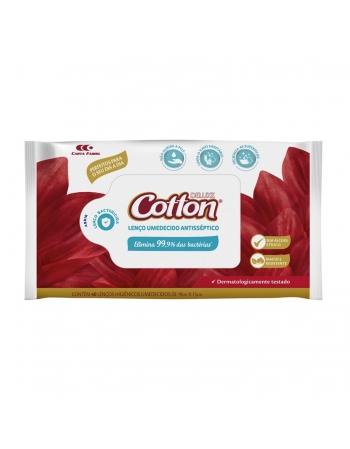 Toalha Higiênico Umedecido Cotton 40 Un - 19X13Cm
