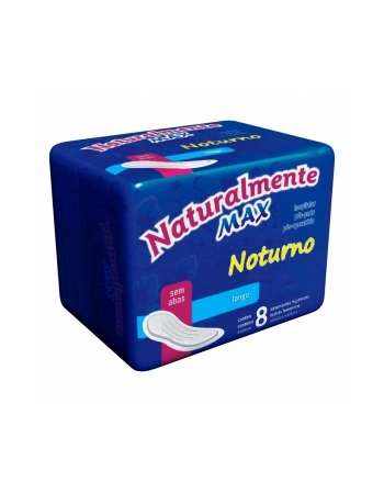 Absorvente Naturalmente Max Noturno Sem Abas - 8 Unidades