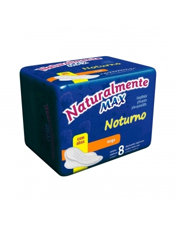 Absorvente Naturalmente Max Noturno Com Abas - 8 Unidades