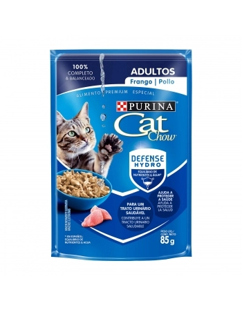 Ração Úmida Sachê Cat Chow Adultos - Sabor Frango Ao Molho 85G