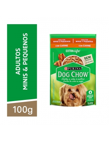 Ração Úmida Sachê Dog Chow Adultos Raças Pequenas - Sabor Carne Ao Molho 100G