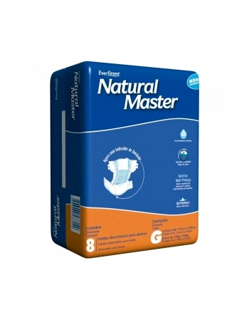 Fralda Descartável Para Adulto Natural Master G - 8 Unidades