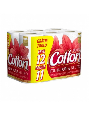 Papel Higiênico Cotton Folha Dupla Compac Neutro - Leve 12 Pague 11 30M