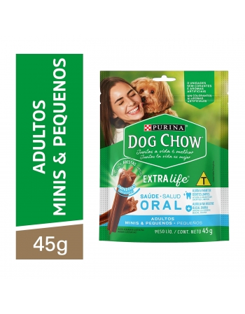 Petisco Dog Chow Oral Extra Life Cães Adultos Raças Minis & Pequenas 45G