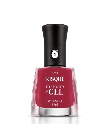 Esmalte Risqué Diamond Gel Rosa Flambado Cremoso 9,5Ml - Caixa Com 6 Unidades Nu