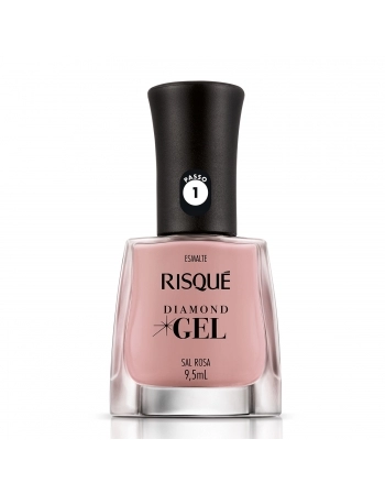 Esmalte Risqué Diamond Gel Sal Rosa Cremoso 9,5Ml - Caixa Com 6 Unidades Nu