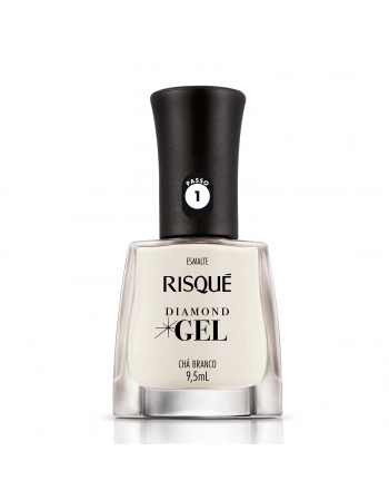 Esmalte Risqué Diamond Gel Chá Branco Natural 9,5Ml - Caixa Com 6 Unidades Nu