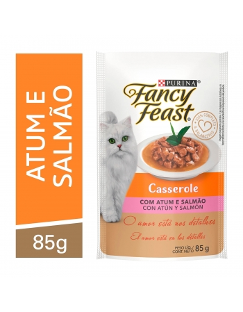 Ração Úmida Sachê Fancy Feast Casserole Gatos - Sabor Atum E Salmão 85G