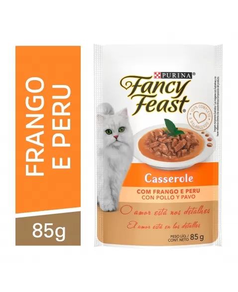 Ração Úmida Sachê Fancy Feast Casserole Gatos- Sabor Frango E Peru 85G