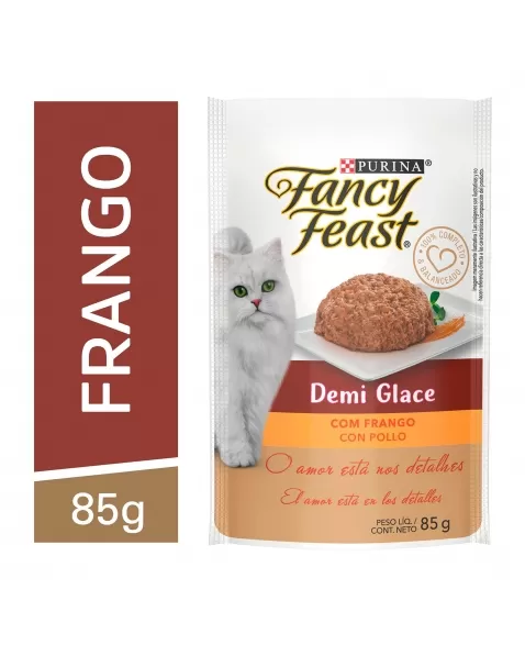 Ração Úmida Sachê Fancy Feast Demi Glace Gatos - Sabor Frango 85G