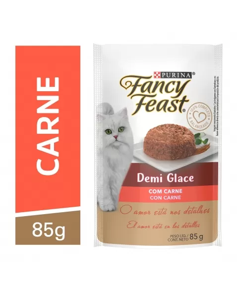 Ração Úmida Sachê Fancy Feast Demi Glace Gatos - Sabor Carne 85G