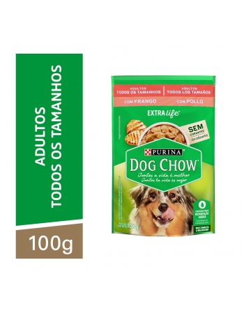 Ração Úmida Dog Chow Sachê Cães Adultos - Sabor Frango Extra Life 100G