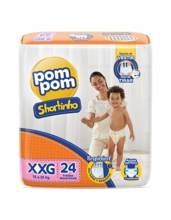 Fralda Pompom Shortinho Jumbo Xxg - Com 24 Unidades