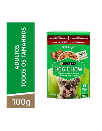 Ração Úmida Dog Chow Sachê Cães Adultos - Sabor Cordeiro 100G