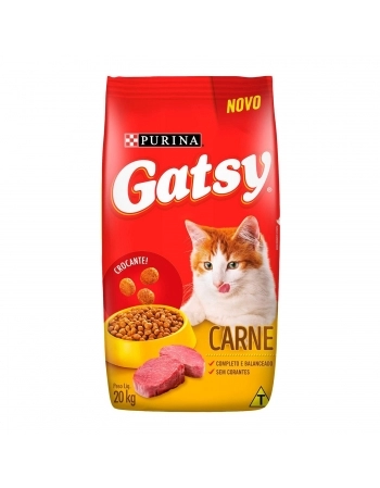 Ração Seca Gatsy Para Gatos Adultos - Sabor Carne 20Kg