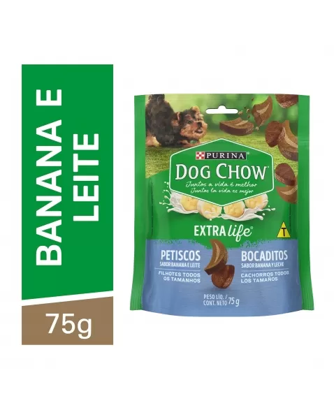 Biscoito Dog Chow Carinhos Para Filhotes - Sabor Banana E Leite 75G