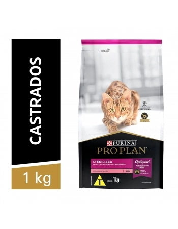 Ração Seca Proplan Para Gatos Adultos Sterilized - Sabor Salmão E Arroz 1Kg