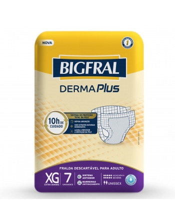 Fralda Bigfral Derma Plus Xg - Com 7 Unidades