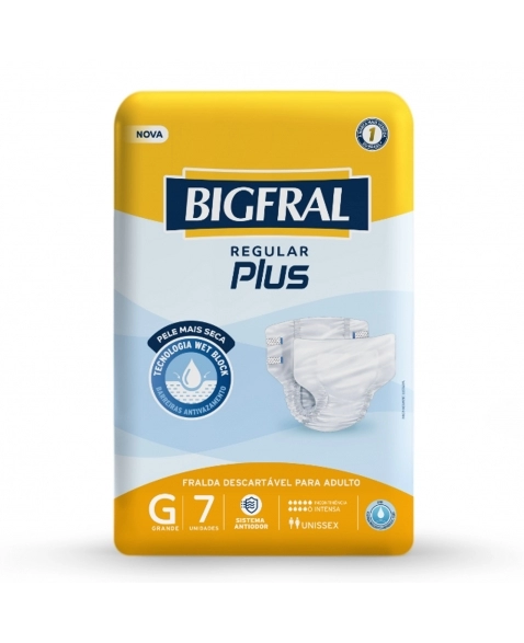 Fralda Bigfral Plus Regular G - Com 7 Unidades