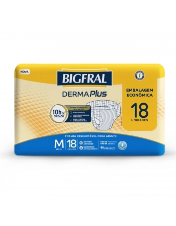 Fralda Bigfral Derma Plus Econômica M - Com 18 Unidades