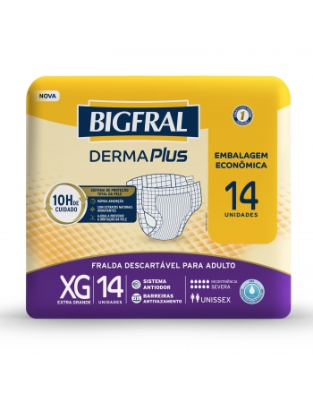 Fralda Bigfral Derma Plus Econômica Xg - Com 14 Unidades
