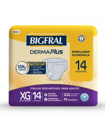 Fralda Bigfral Derma Plus Econômica Xg - Com 14 Unidades