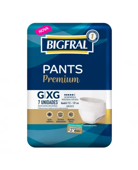 Fralda Bigfral Pants Regular G/Xg - Com 7 Unidades