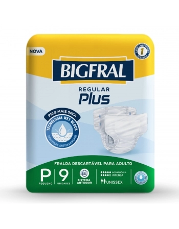 Fralda Bigfral Plus Regular P - Com 9 Unidades