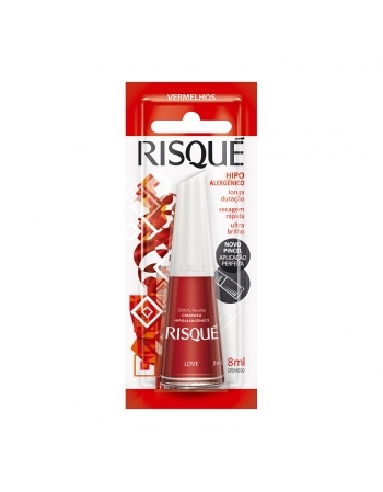 Esmalte Risqué Vermelho Cremoso Love 8ml - Caixa Com 6 Unidades Blister