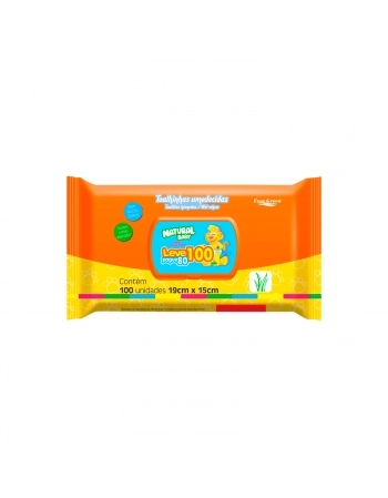 Lenços Umedecidos Natural Baby Wipes - 100 Unidades