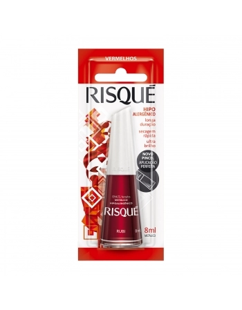 Esmalte Risqué Vermelho Metálico Rubi 8Ml - Caixa Com 6 Unidades Blister