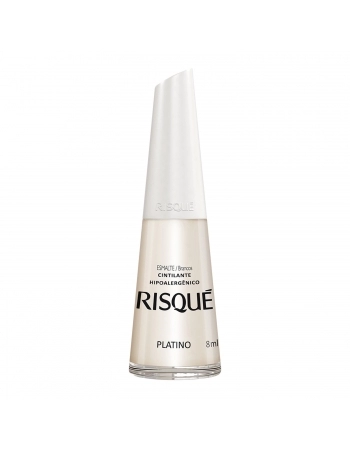 Esmalte Risqué Cintilante Platino 8Ml - Caixa Com 6 Unidades Nu