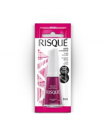 Esmalte Risqué Rosas Cremoso Léo Mandou Flores 8Ml - Caixa Com 6 Unidades Blister