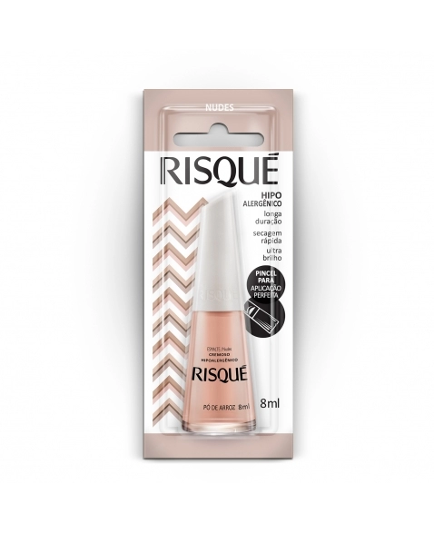 Esmalte Risqué Nude Cremoso Pó De Arroz 8Ml - Caixa Com 6 Unidades Blister