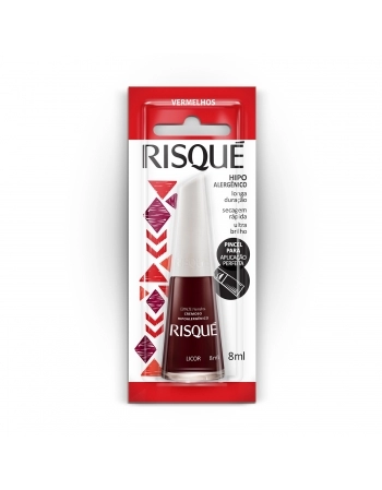 Esmalte Risqué Vermelho Cremoso Licor 8Ml - Caixa Com 6 Unidades Blister