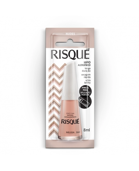 Esmalte Risqué Nude Natural Melissa 8Ml - Caixa Com 6 Unidades Blister