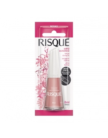 Esmalte Risqué Rosas Cremoso Bali 8Ml - Caixa Com 6 Unidades Blister