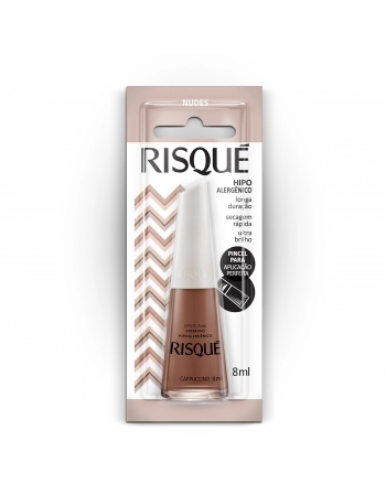 Esmalte Risqué Nudes Cremosos Cappuccino 8Ml - Caixa Com 6 Unidades Blister