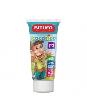 Gel Dental Bitufo Cocoricó Com Flúor Sabor Tutti-Frutti 90G