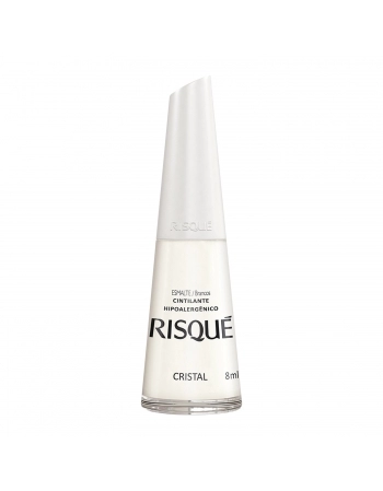 Esmalte Risqué Branco Cintilante Cristal 8Ml - Caixa Com 6 Unidades Nu