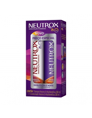 Kit Shampoo 300ml + Condicionador 200ml 24 Multibenefícios Neutrox