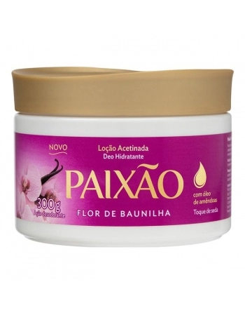 Loção Hidratante Acetinada Paixão Flor de Baunilha com ação desodorante 300g