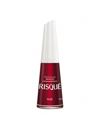 Esmalte Risqué Vermelho Metálico Rubi 8Ml - Caixa Com 6 Unidades Nu