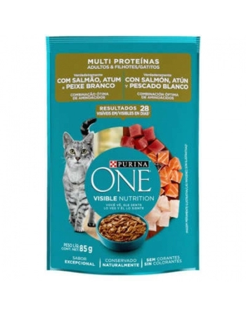 CAT ONE SACHET MULT PROTEI SALM.ATUM.PEIX BRANC 85G