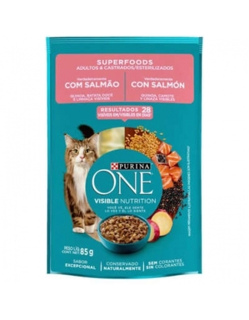 CAT ONE SACHET SUPERFOODS SALMAO 85G