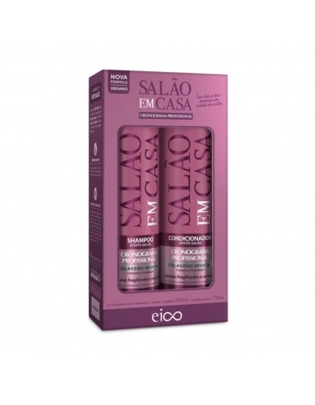 Kit Eico Salão em Casa Shampoo 800ml + Condicionador 750ml - Cronograma Profissional