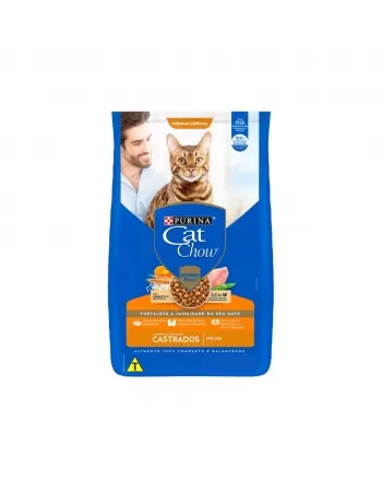 Ração Seca Cat Chow Para Gatos Castrados Adulto Peixe 2,7Kg