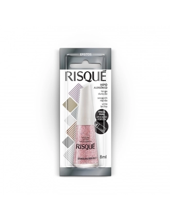 Esmalte Risqué Efeitos Glitter Granulado Rosé 8Ml - Caixa Com 6 Unidades Blister