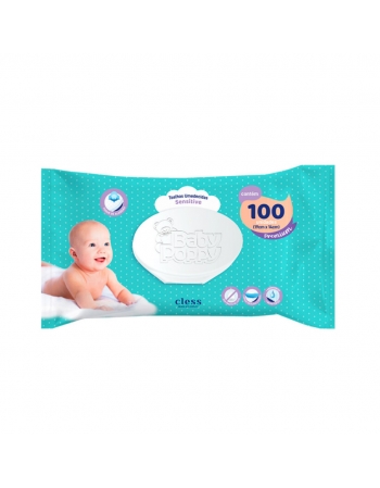 Toalhas Umedecidas Cless Baby Poppy Sensitive Premium - Com 100 Unidades